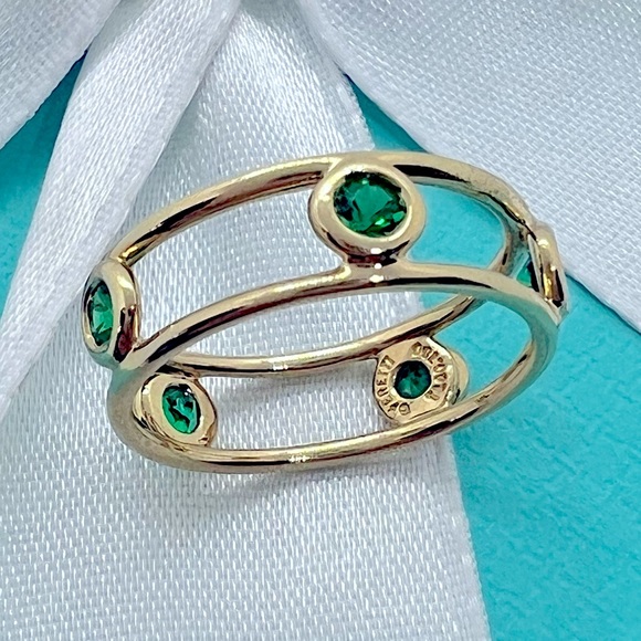 Tiffany & Co. Jewelry - Tiffany & Co.18k Yellow Gold Emerald Elsa Peretti Color By The Yard Ring 4.75